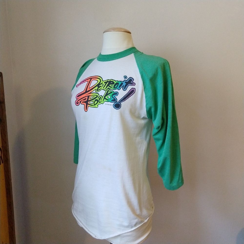 Vintage 1980 Detroit Rocks Baseball T-shirt